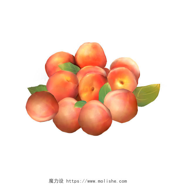 卡通手绘水果水蜜桃系列插图元素